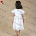 white rustic lace country flower girl dress